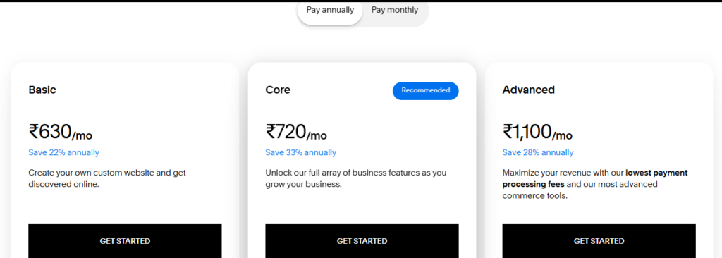 Squarespace plans