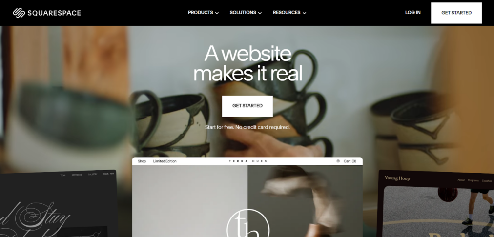 Squarespace home page