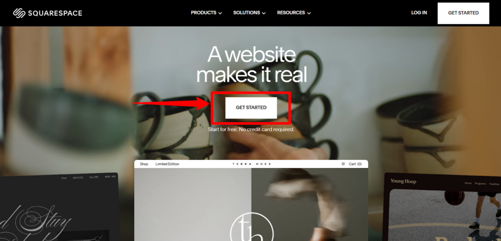 Squarespace home page